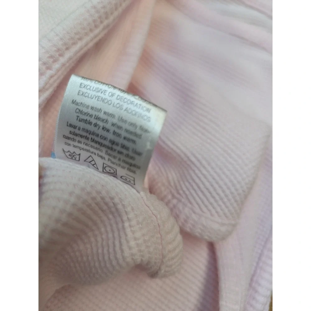 Just Born Pink thermal baby receiving blanket waffle weave teddy bear blocks